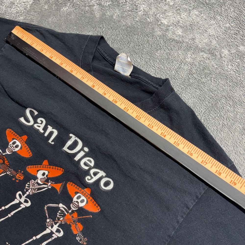 Port & Company T-Shirt Men Large Black Good San Diego Mariachi Skeletons Graphic - Picture 5 of 7